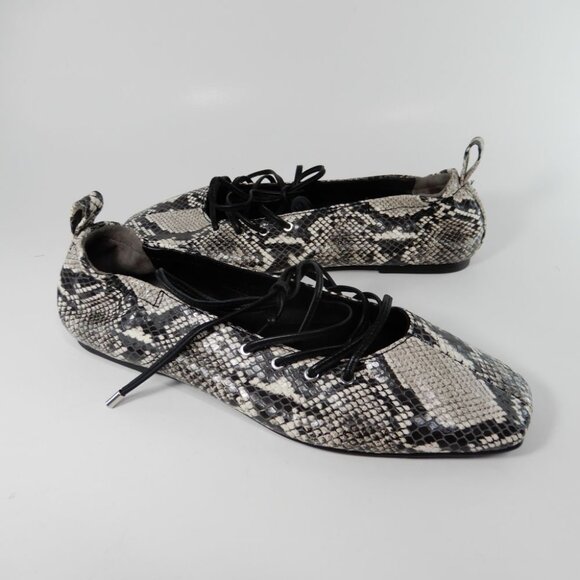 Rag & Bone Sophia Ballet Flats Size 6.5 Snake Embossed Leather NEW $378 - Picture 9 of 16